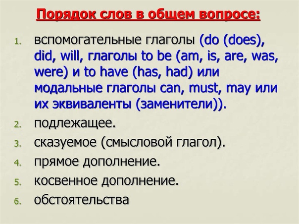 Как на английском задать общий вопрос