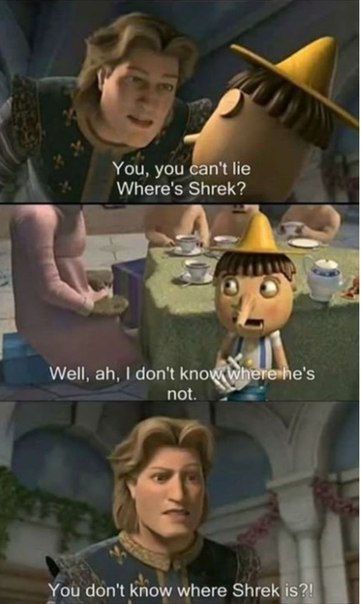 You don't know where Shrek is?! - ты не знаешь где... 